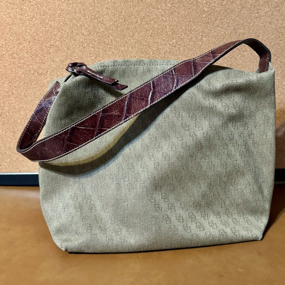 Dooney & Bourke Olive and Brown Shoulder Bag